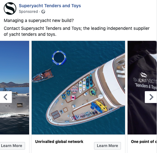 Superyacht Tenders and Toys – Paid Social